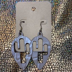 Cactus leather earrings.